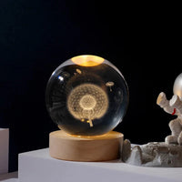 3D Moon Crystal Ball with LED Night Light