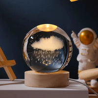 3D Moon Crystal Ball with LED Night Light