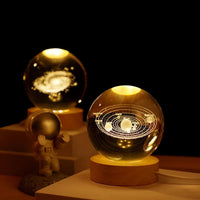 3D Moon Crystal Ball with LED Night Light