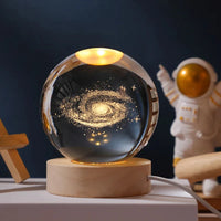 3D Moon Crystal Ball with LED Night Light