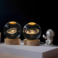 3D Moon Crystal Ball with LED Night Light