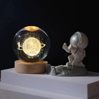 3D Moon Crystal Ball with LED Night Light