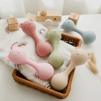 Silicone Baby Rattle & Teether Maracas