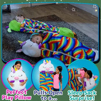 Plush Sleeping Bag & Pillow for Boys & Girls