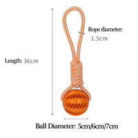 Interactive Dog Food Dispensing Ball with Rope