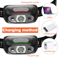 USB Rechargeable LED Sensor Headlamp