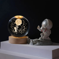 3D Moon Crystal Ball with LED Night Light