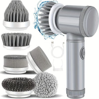 Cordless Electric Spin Scrubber with 6 Replaceable Brush Heads