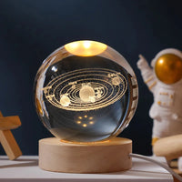 3D Moon Crystal Ball with LED Night Light